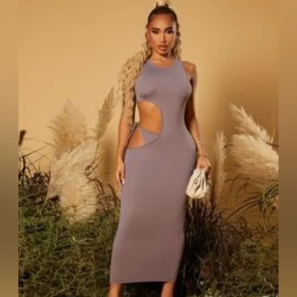 Purple Cutout Dress - Picture 3 of 3